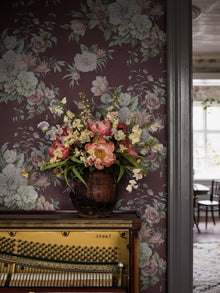 4255 Floral Charm Dark Red and Multi Dreamy Escape Wallpaper by Boråstapeter