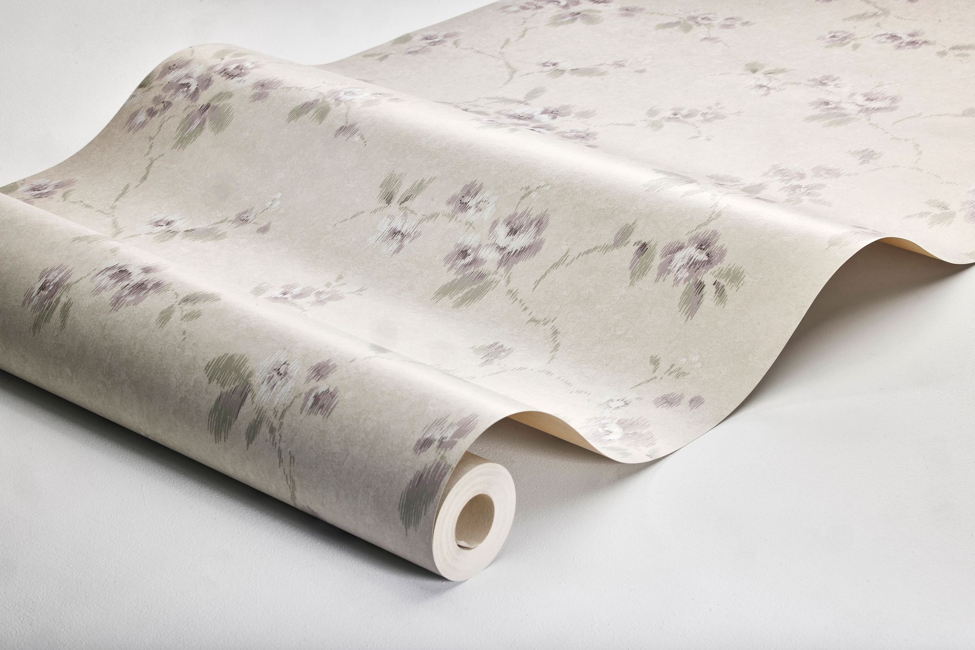 Vintage Rose Light Beige and Purple Dreamy Escape Wallpaper by Boråstapeter