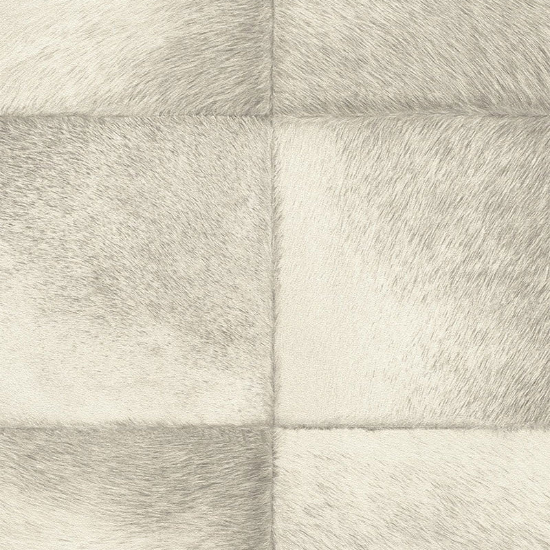 425901 Faux Reindeer Fur Beige Tile Panel Club Wallpaper by Rasch
