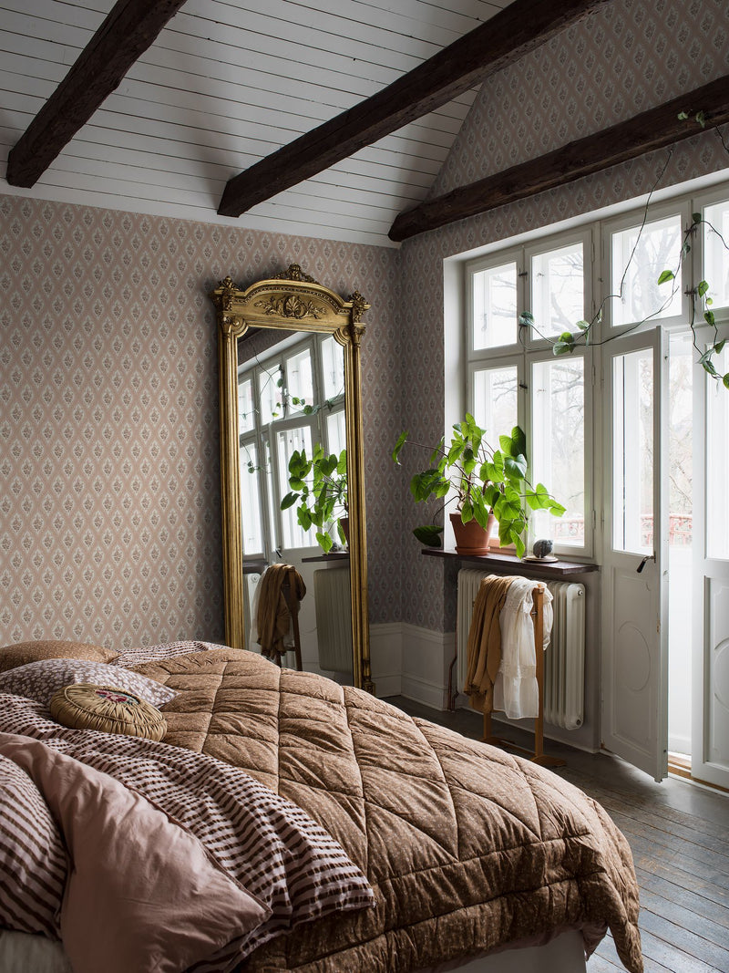4260 Eternal Flower Light Pink and Beige Dreamy Escape Wallpaper by Boråstapeter