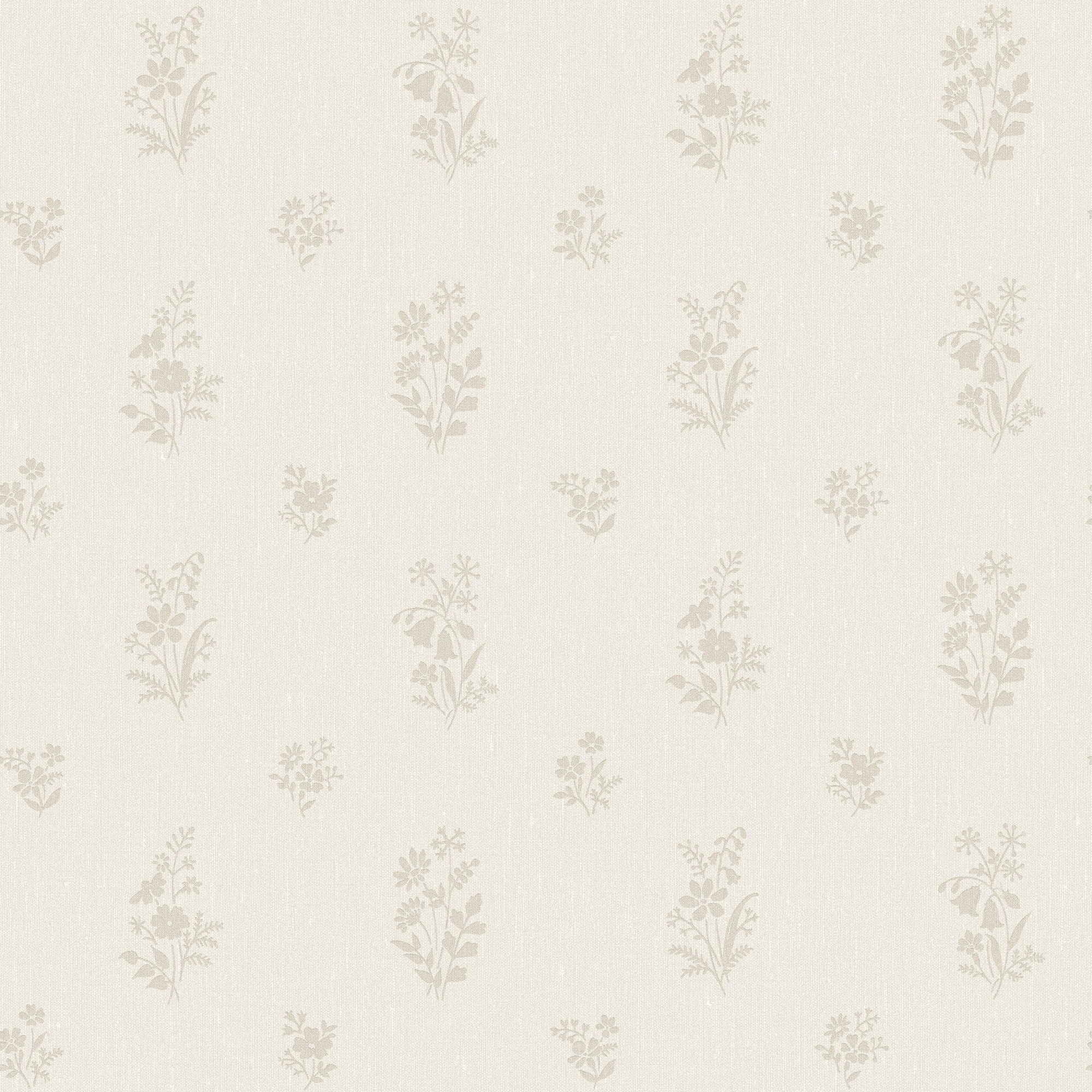 4265 Petit Fleurs Light Beige and White Dreamy Escape Wallpaper by Boråstapeter