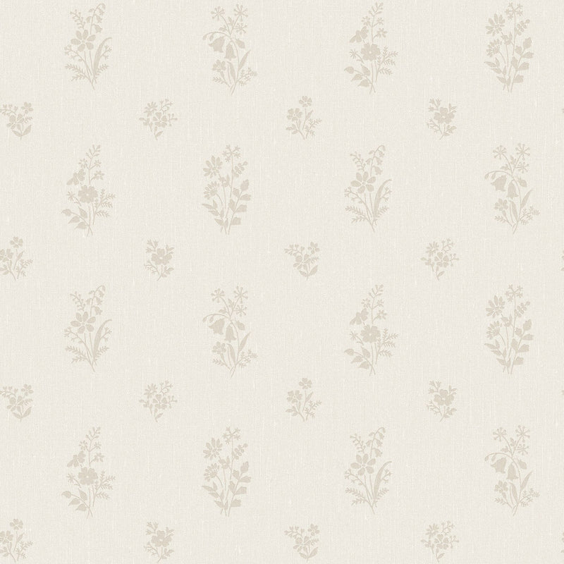 4265 Petit Fleurs Light Beige and White Dreamy Escape Wallpaper by Boråstapeter