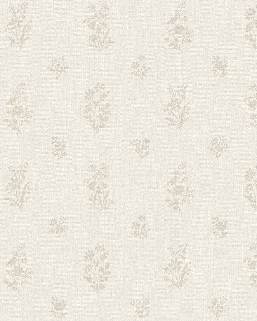 4265 Petit Fleurs Light Beige and White Dreamy Escape Wallpaper by Boråstapeter
