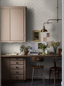 4265 Petit Fleurs Light Beige and White Dreamy Escape Wallpaper by Boråstapeter