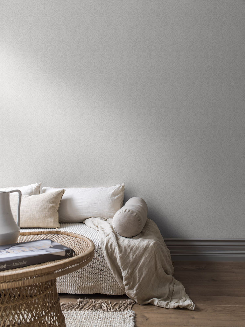4267 Hidden Medallion Light Grey Dreamy Escape Wallpaper by Boråstapeter