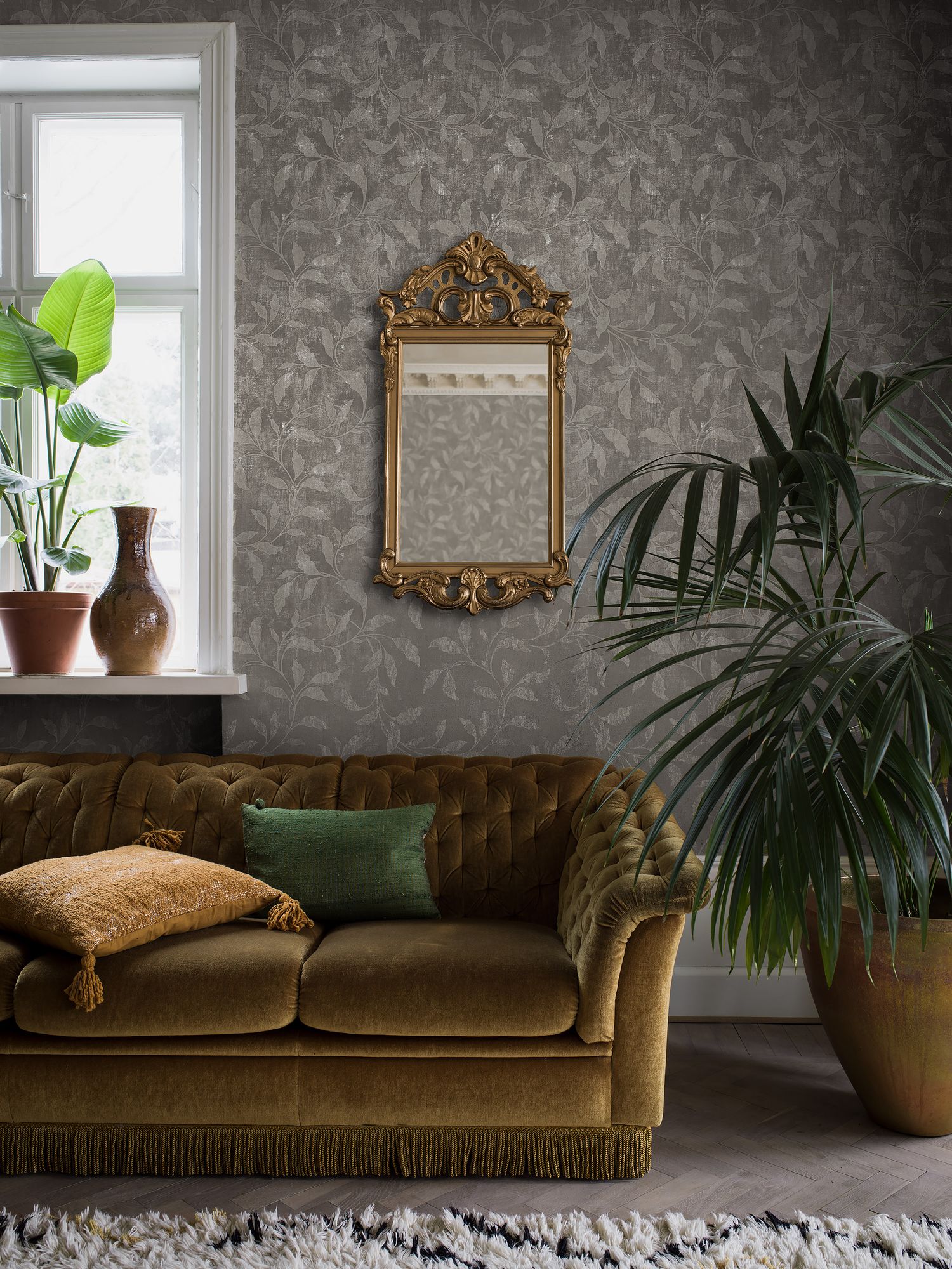 4268 Rosewood Night Dark Grey and Brown Dreamy Escape Wallpaper by Boråstapeter