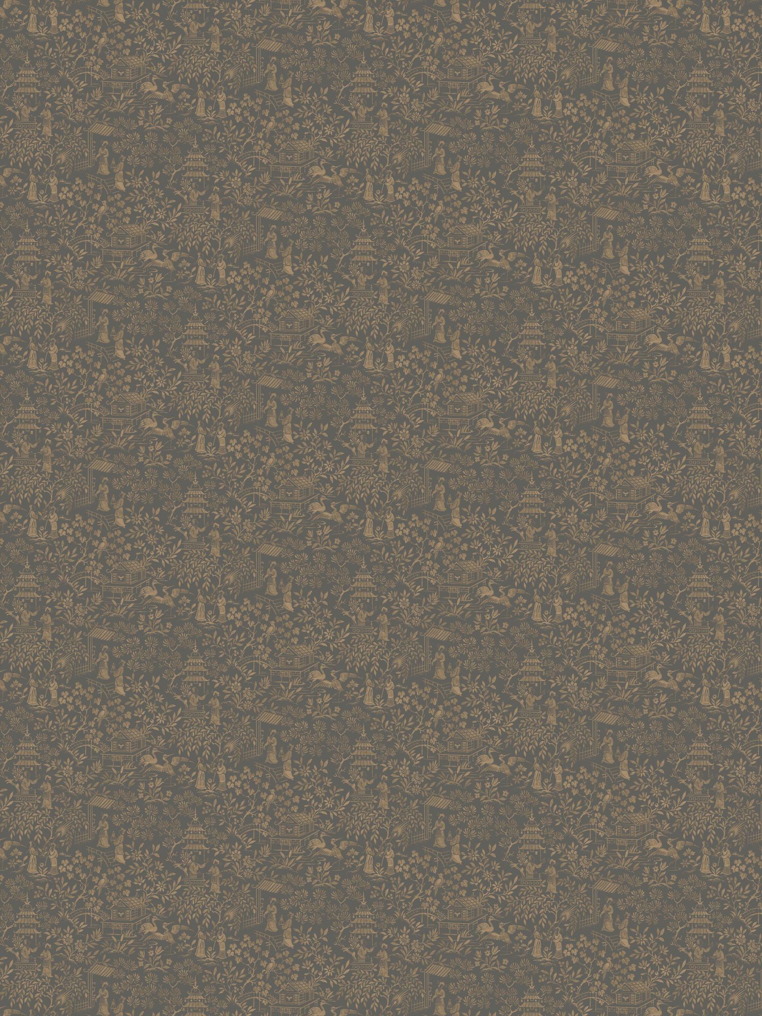 4272 Oriental Garden Dark Black Dreamy Escape Wallpaper by Boråstapeter