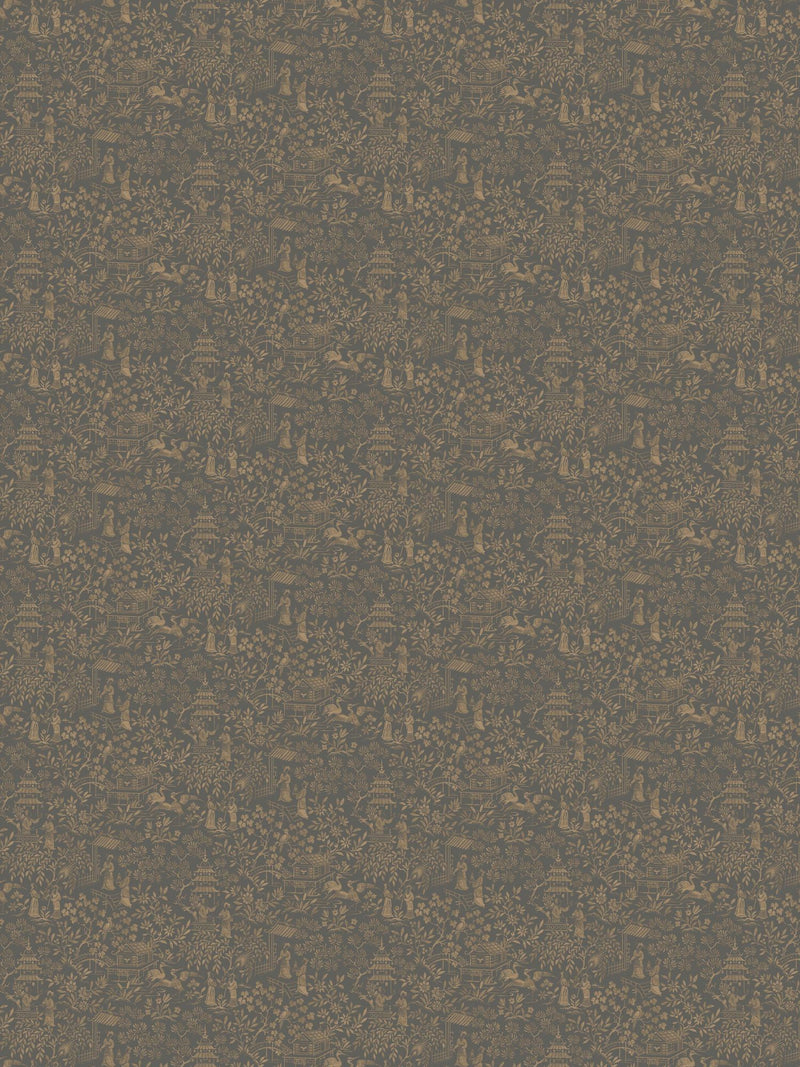 4272 Oriental Garden Dark Black Dreamy Escape Wallpaper by Boråstapeter