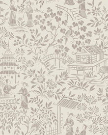 4273 Oriental Garden Light Beige and Brown Dreamy Escape Wallpaper by Boråstapeter