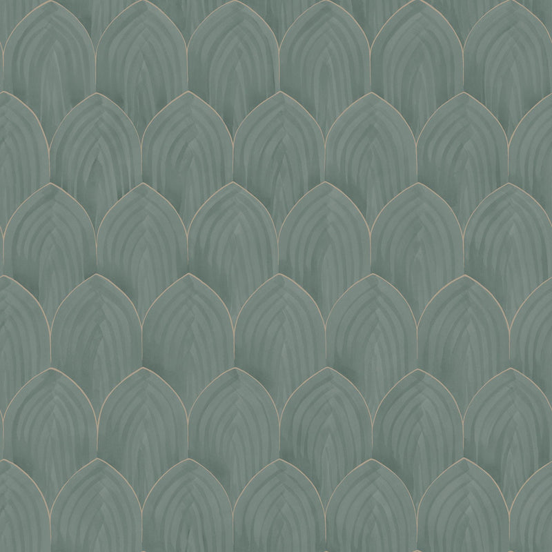 4276 Golden Arches Dark Green Dreamy Escape Wallpaper by Boråstapeter