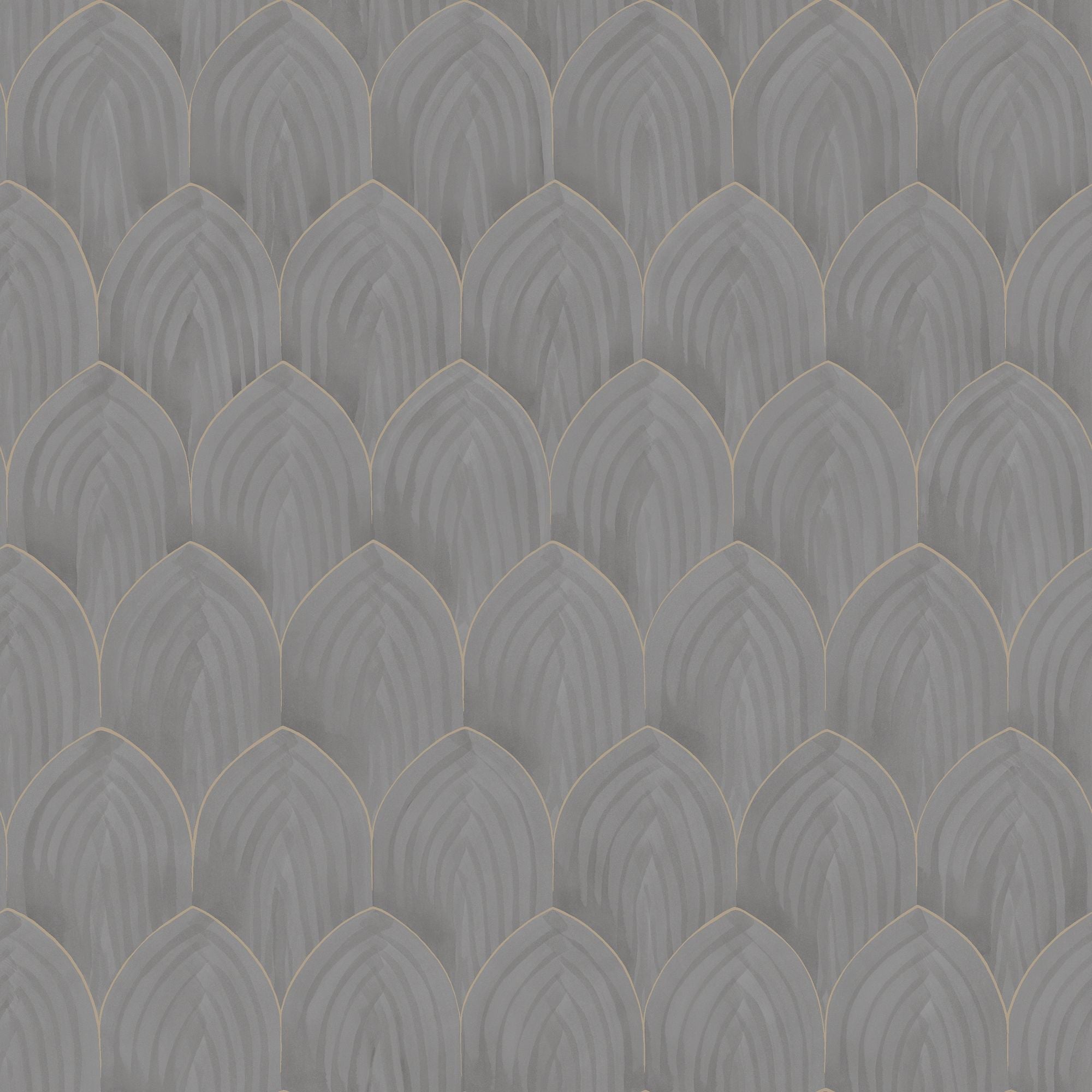 4277 Golden Arches Dark Grey Dreamy Escape Wallpaper by Boråstapeter