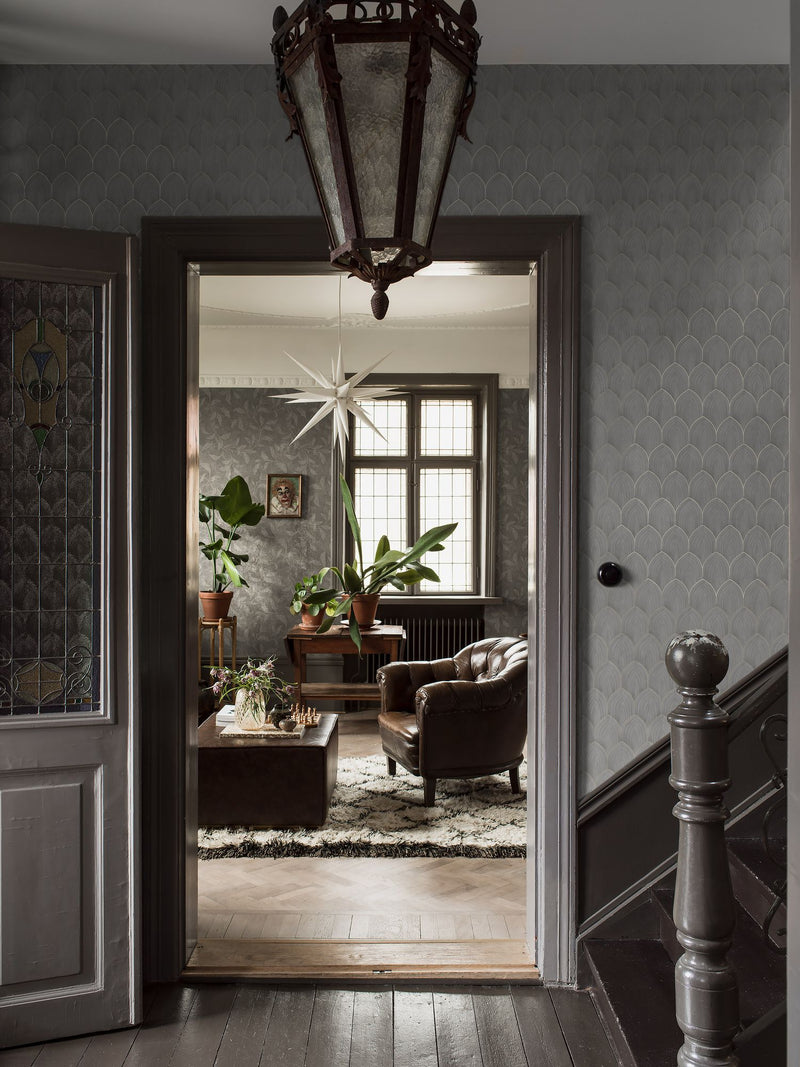 4277 Golden Arches Dark Grey Dreamy Escape Wallpaper by Boråstapeter