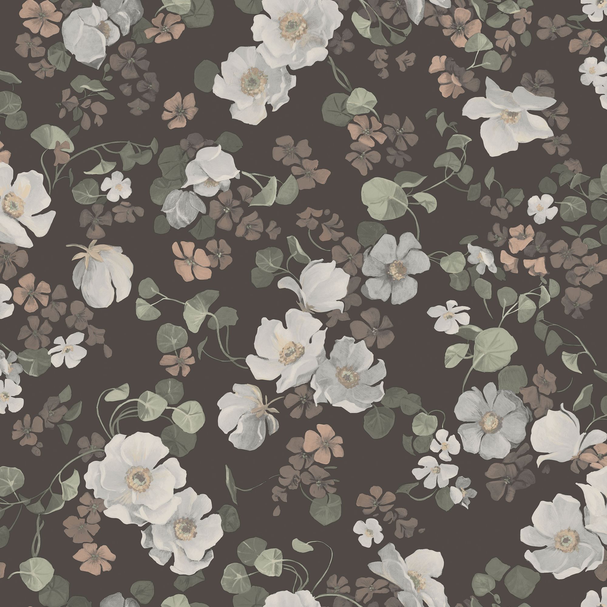 4278 Enchanting Flower Dark Multi and Grey Dreamy Escape Wallpaper by Boråstapeter