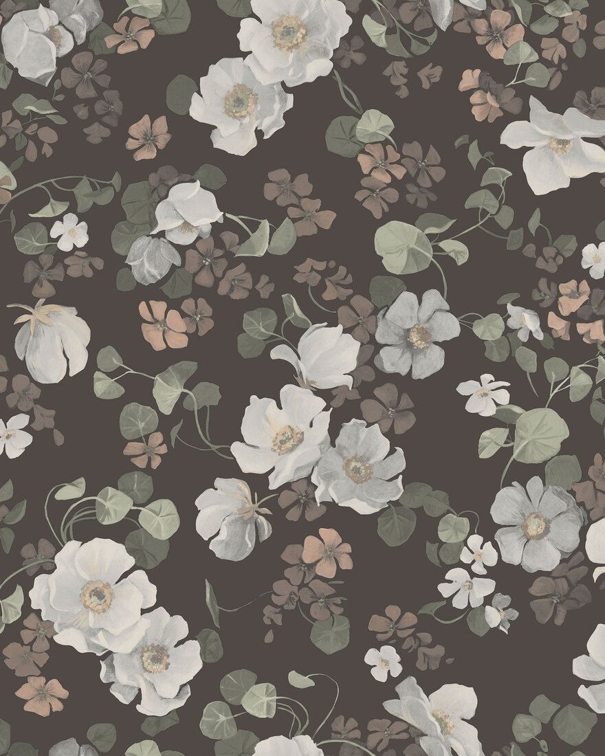4278 Enchanting Flower Dark Multi and Grey Dreamy Escape Wallpaper by Boråstapeter