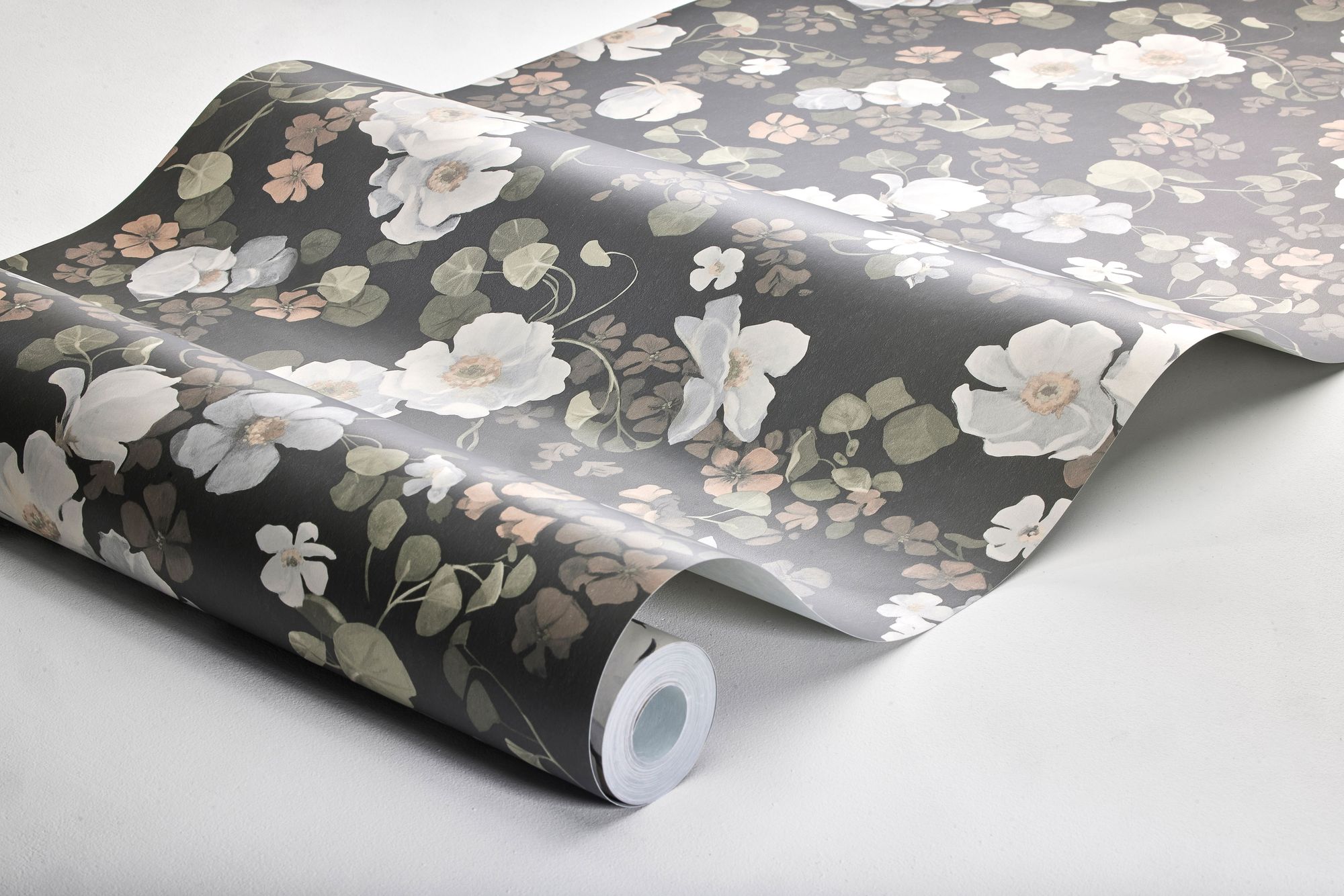 4278 Enchanting Flower Dark Multi and Grey Dreamy Escape Wallpaper by Boråstapeter