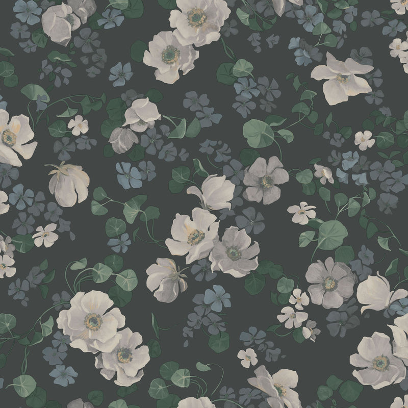 4279 Enchanting Flower Dark Multi and Black Dreamy Escape Wallpaper by Boråstapeter