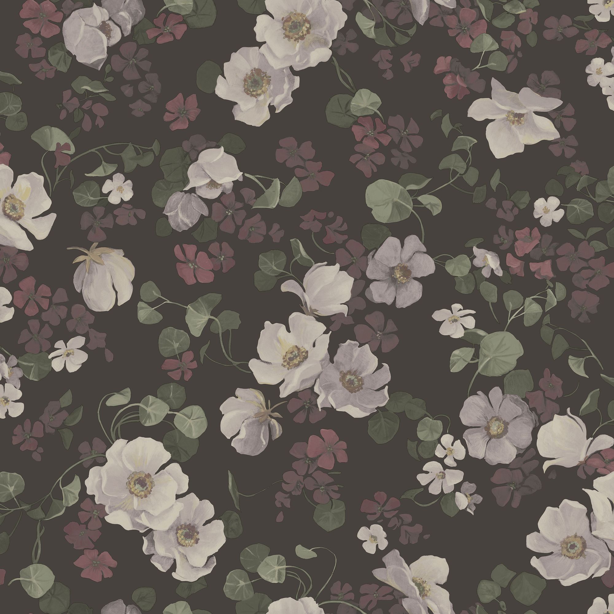 4280 Enchanting Flower Dark Multi and Grey Dreamy Escape Wallpaper by Boråstapeter