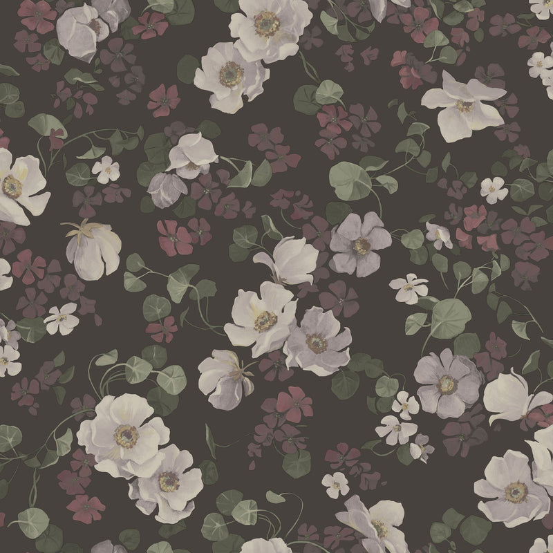 4280 Enchanting Flower Dark Multi and Grey Dreamy Escape Wallpaper by Boråstapeter