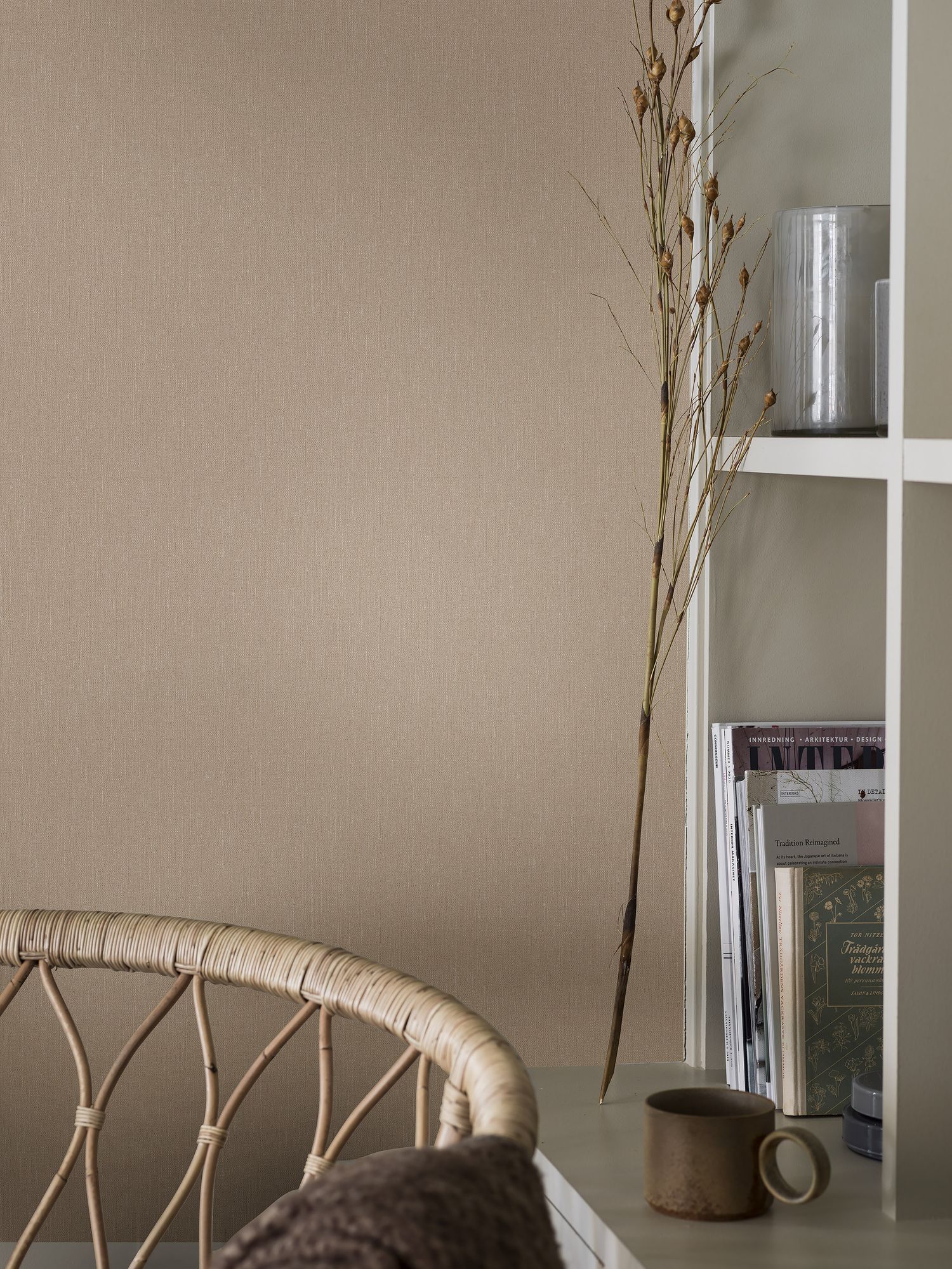 4325 Rose Clay Linen Wallpaper by Boråstapeter