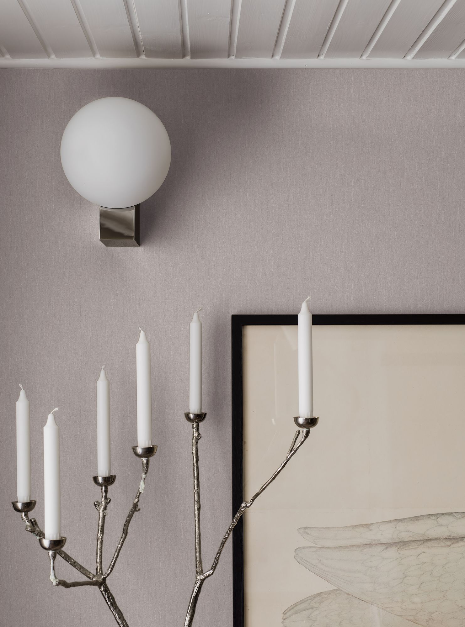 4327 Heather Linen Wallpaper by Boråstapeter