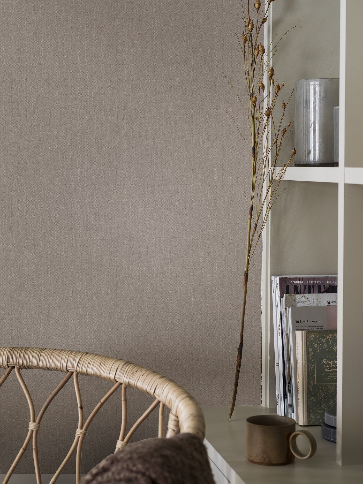 4327 Heather Linen Wallpaper by Boråstapeter