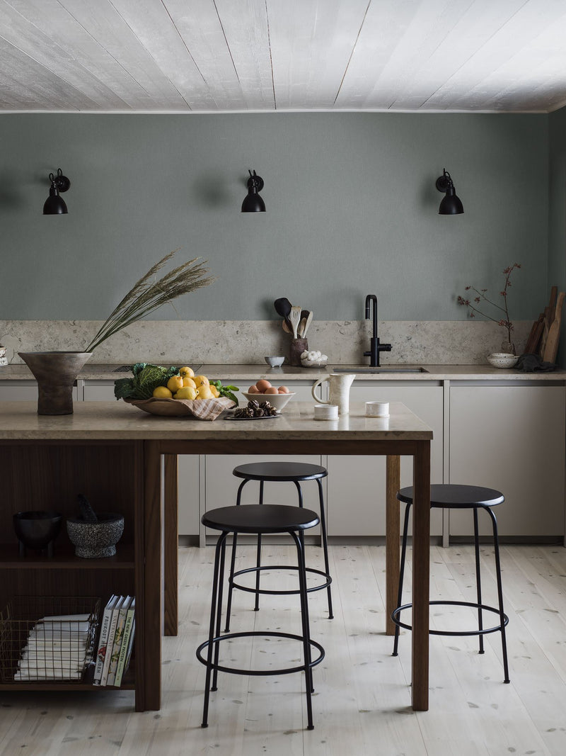 4330 Dusty Denim Linen Wallpaper by Boråstapeter