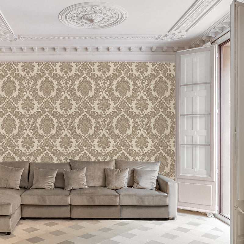 4410 Ciara Damask Soft Beige Wallpaper by Belgravia Zambaiti Parati