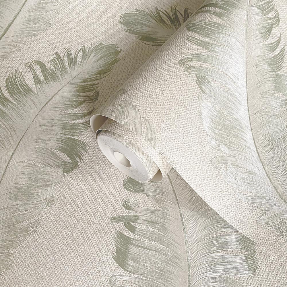 GB 4412 Ciara Feather Sage Wallpaper by Belgravia Zambaiti Parati