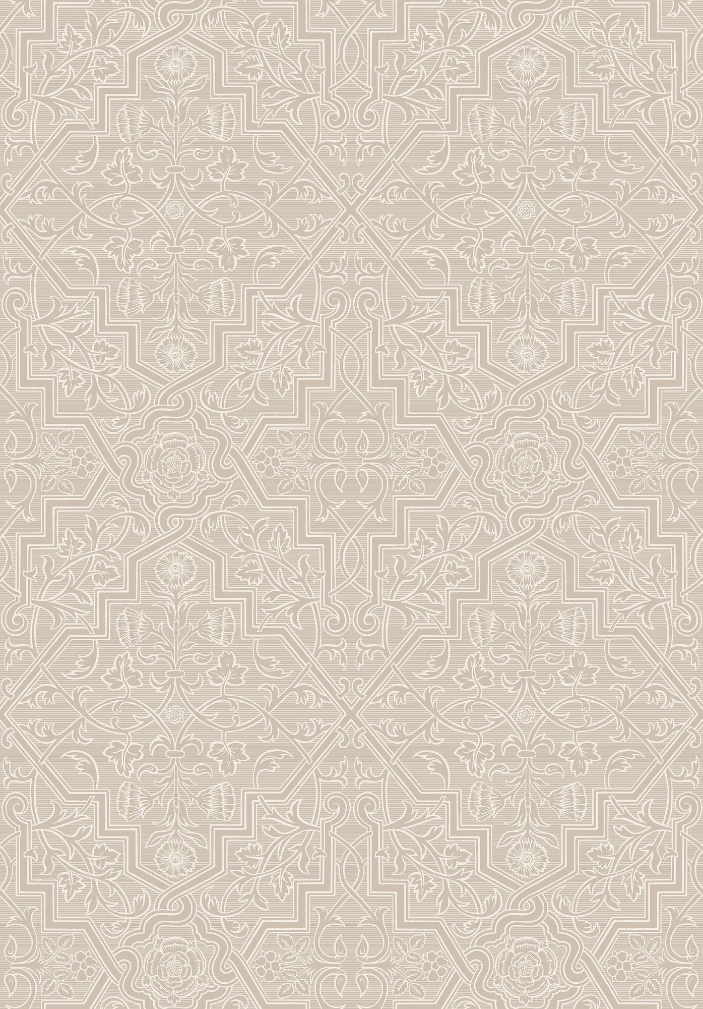 4503 Rosenvinge Light Beige and White Anno Wallpaper by Boråstapeter