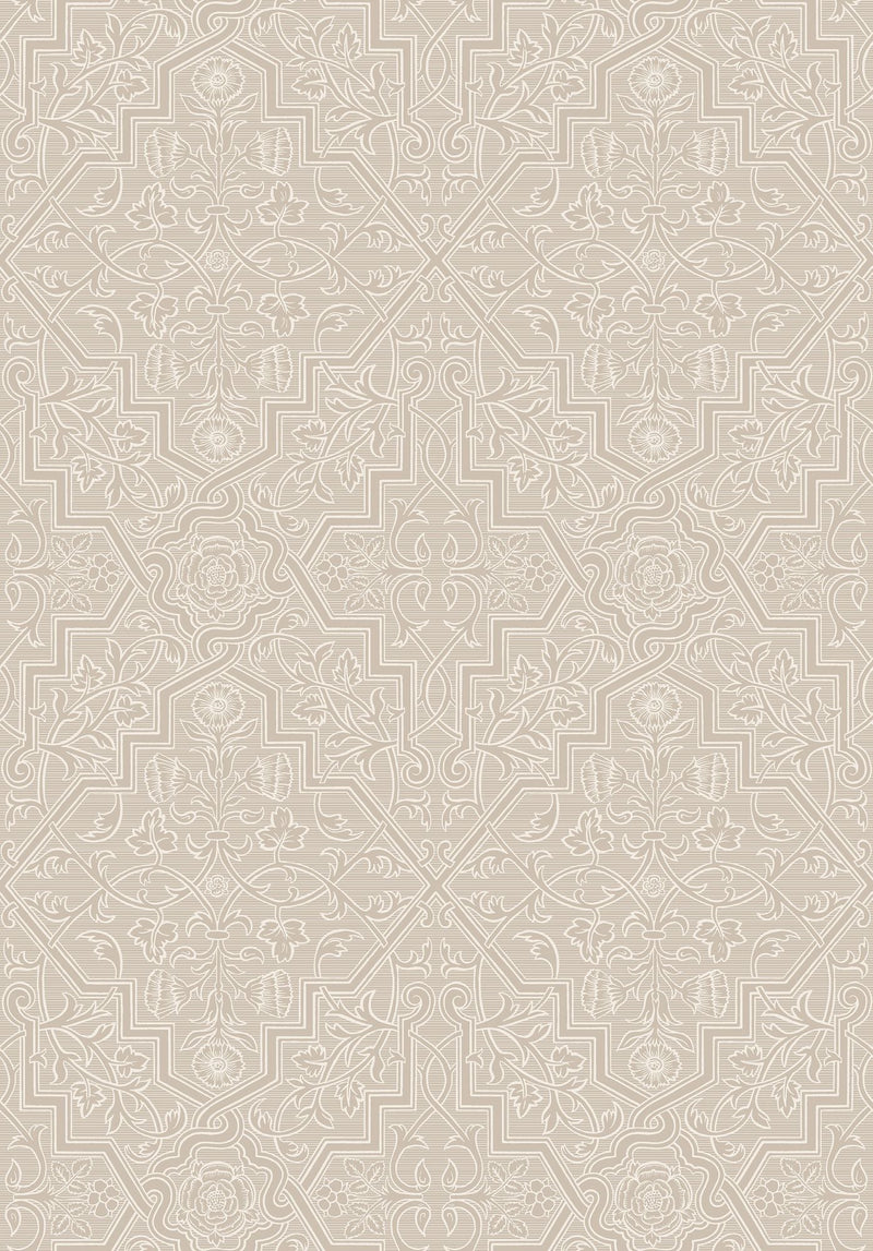 4503 Rosenvinge Light Beige and White Anno Wallpaper by Boråstapeter