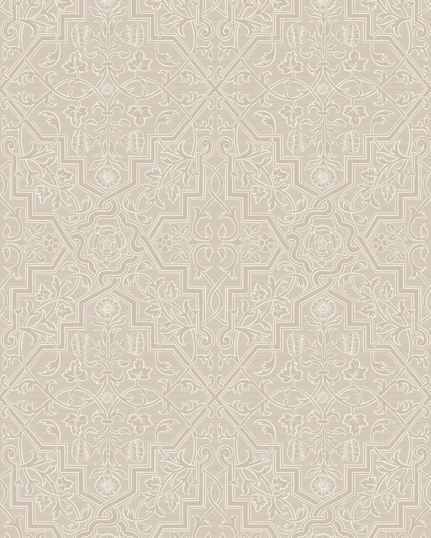 4503 Rosenvinge Light Beige and White Anno Wallpaper by Boråstapeter