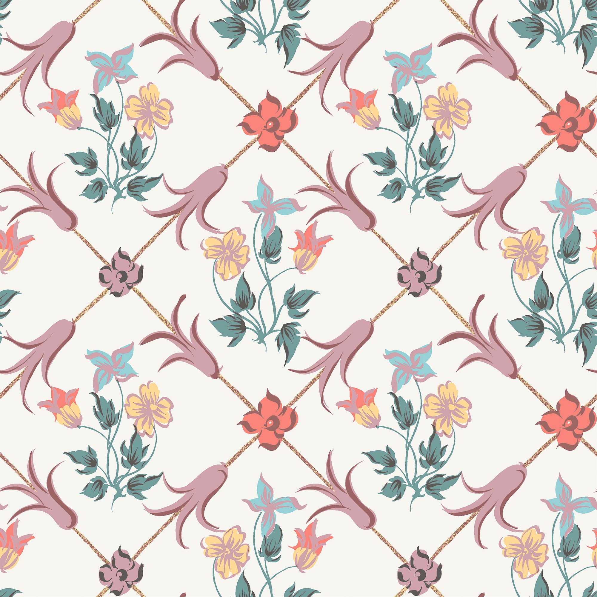 4504 Tessin White and Pink Anno Wallpaper by Boråstapeter