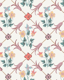 4504 Tessin White and Pink Anno Wallpaper by Boråstapeter
