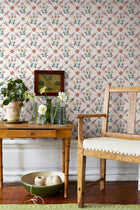 4504 Tessin White and Pink Anno Wallpaper by Boråstapeter
