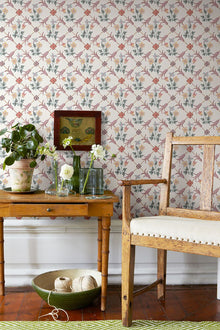 4504 Tessin White and Pink Anno Wallpaper by Boråstapeter