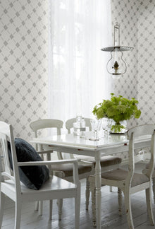 4505 Linné White and Grey Anno Wallpaper by Boråstapeter