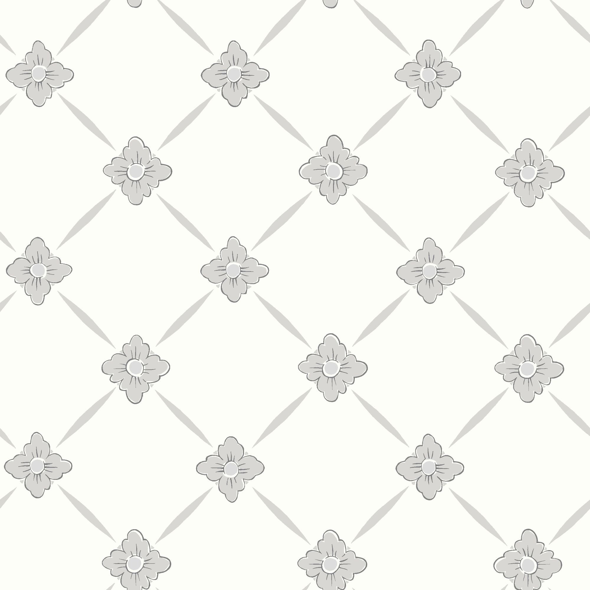 4505 Linné White and Grey Anno Wallpaper by Boråstapeter