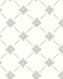 4505 Linné White and Grey Anno Wallpaper by Boråstapeter