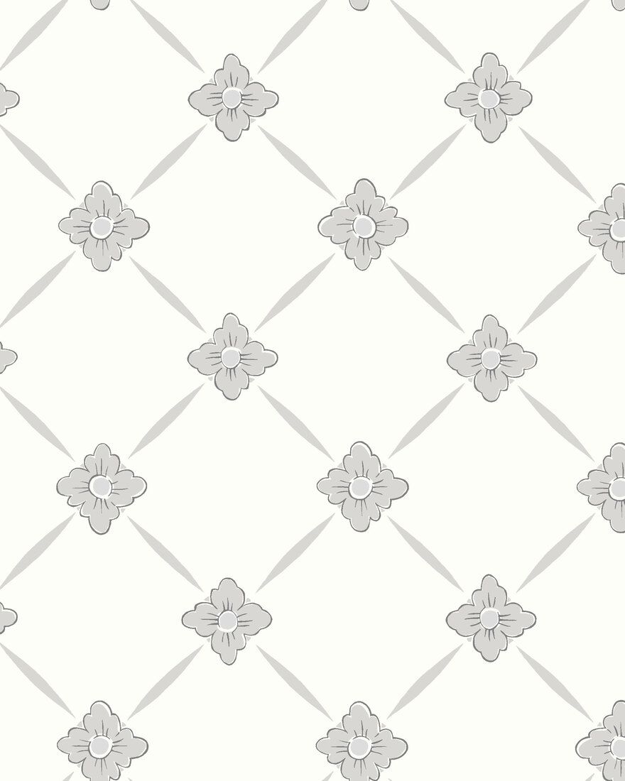 4505 Linné White and Grey Anno Wallpaper by Boråstapeter