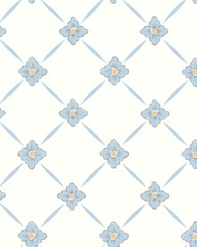 4506 Linné White and Blue Anno Wallpaper by Boråstapeter