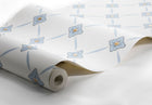 4506 Linné White and Blue Anno Wallpaper by Boråstapeter