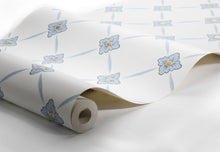 4506 Linné White and Blue Anno Wallpaper by Boråstapeter