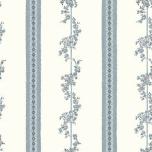 4509 Drottningholm White and Blue Anno Wallpaper by Boråstapeter