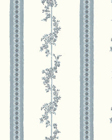 4509 Drottningholm White and Blue Anno Wallpaper by Boråstapeter