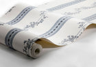 4509 Drottningholm White and Blue Anno Wallpaper by Boråstapeter