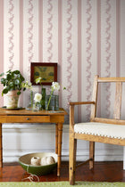 4510 Drottningholm White and Pink Anno Wallpaper by Boråstapeter