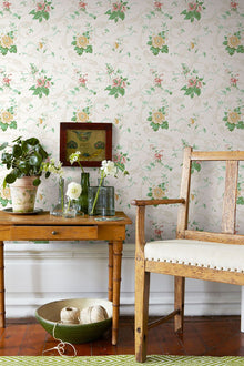 4511 Krusenberg Light Green and Beige Anno Wallpaper by Boråstapeter