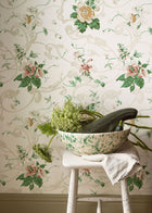 4511 Krusenberg Light Green and Beige Anno Wallpaper by Boråstapeter