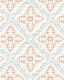 4514 Nyborg Light Red and Blue Anno Wallpaper by Boråstapeter