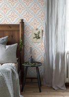 4514 Nyborg Light Red and Blue Anno Wallpaper by Boråstapeter